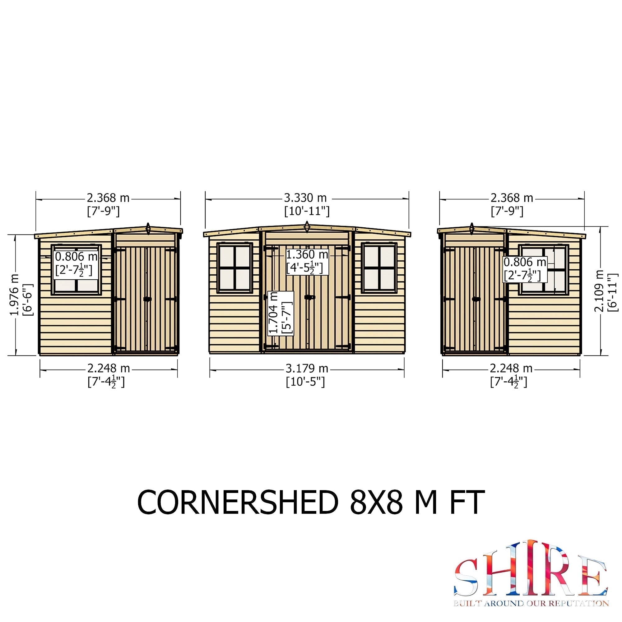 Shire Shiplap 8ft x 8ft Corner Shed