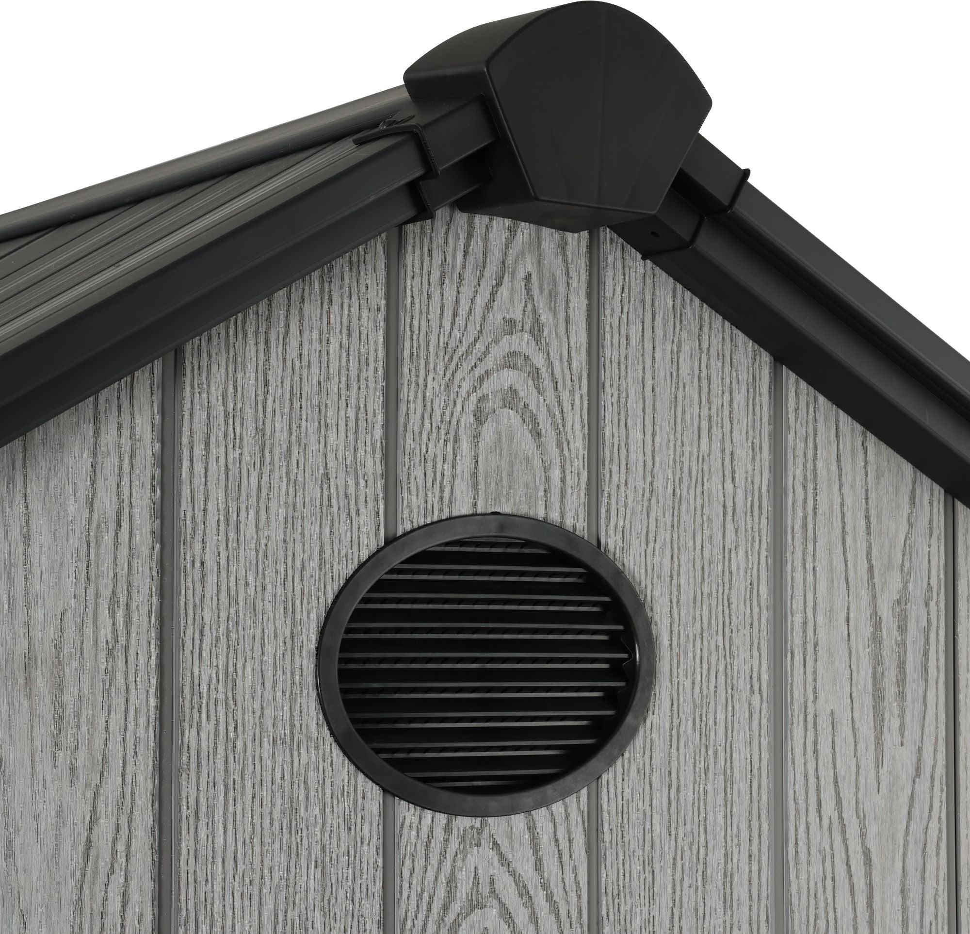 Pro Grade 6ft x 4ft Premium Plastic Garden Shed Double Door - Grey Wood Touch Texture